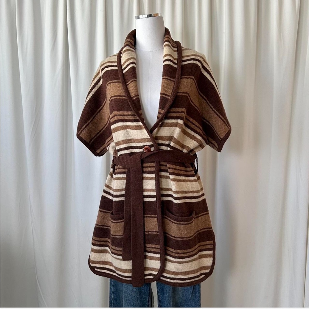 Eddie Bauer cardigan belted, short-sleeve with a shawl collar wool blend -XL/XXL - Picture 2 of 8